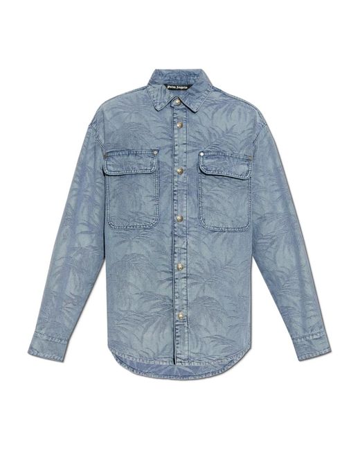 Palm Angels Denim Shirts in het Blue voor heren
