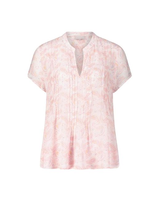 Hemisphere Pink Kurzarm-blusenshirt mit paisley-print