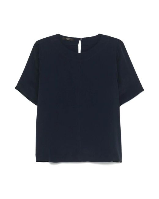 Seventy Blauwe Zijden Blend Elegante Blouse in het Blue