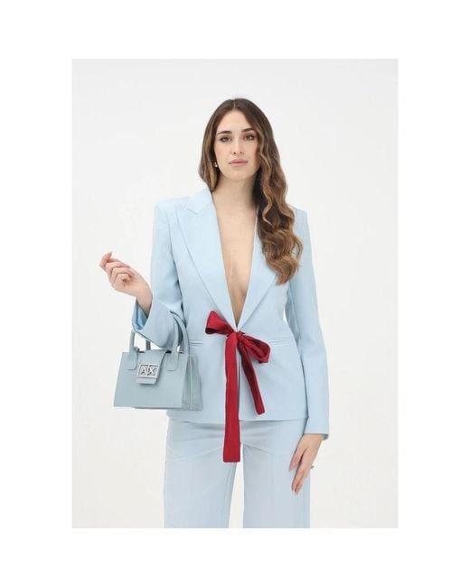 ViCOLO Blue Hellblaue Elegante Lange Jacke
