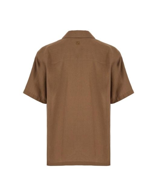 Fendi Brown Short Sleeve Shirts for men