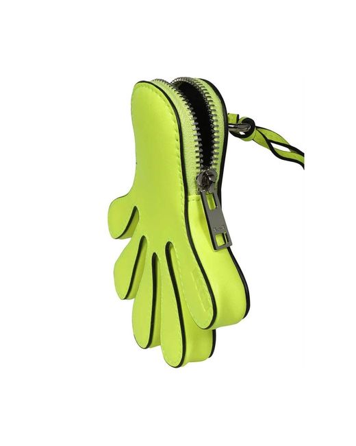 MSGM Accessoires ,Groen ,Portemonnee Met Rits En Schouderriem in het Yellow voor heren