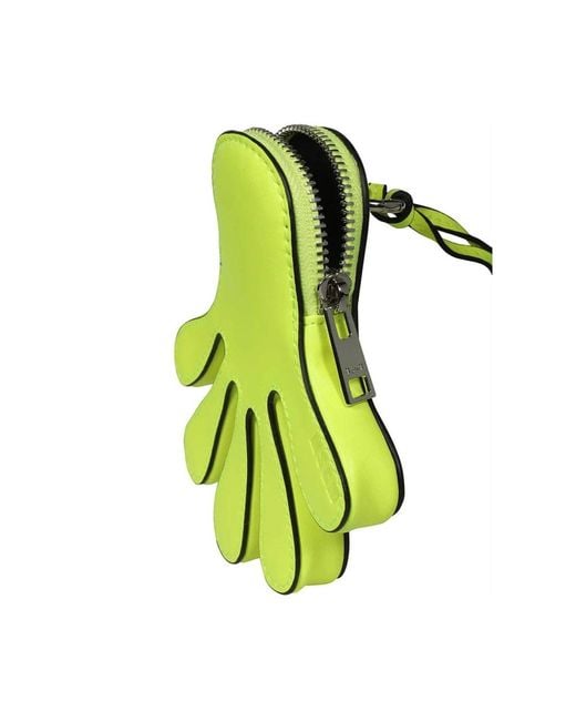 MSGM Accessoires ,Groen ,Portemonnee Met Rits En Schouderriem in het Yellow voor heren