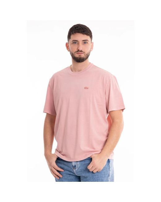Lacoste Casual t-shirt in Pink für Herren