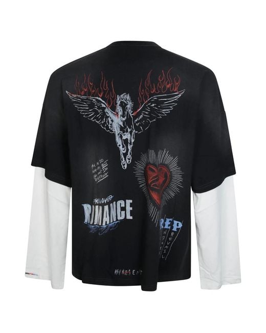 Long Sleeve Tops Represent de hombre de color Black