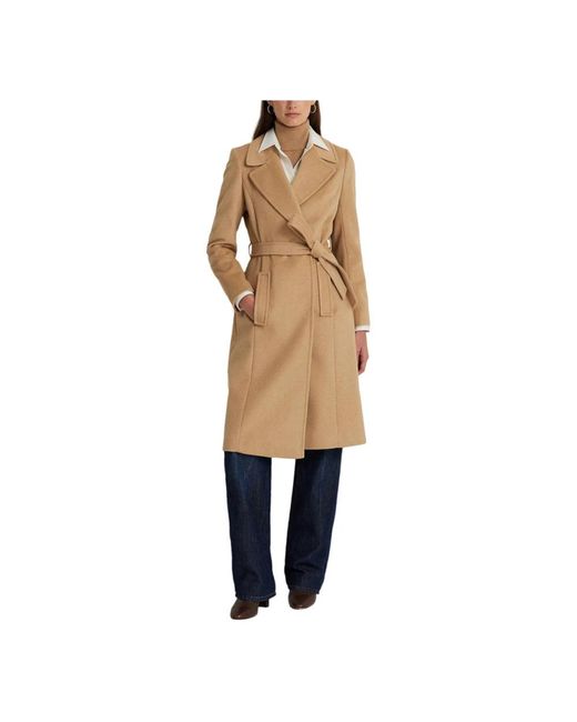 Ralph Lauren Natural Belted Wool-blend Wrap Coat
