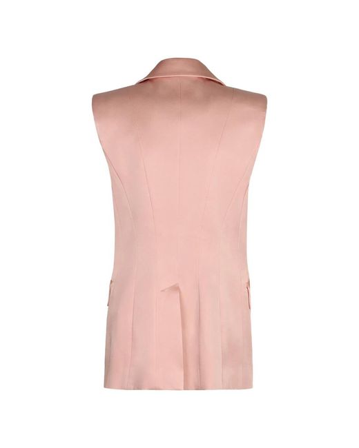 Nina Ricci Pink Weste mit reverskragen und schlitz hinten