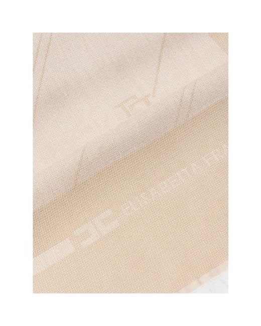 Elisabetta Franchi Natural R schal mit lurex-streifen