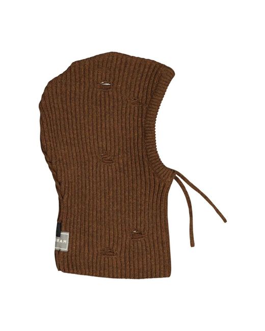 MM6 by Maison Martin Margiela Bruine Wollen Bivakmuts Met Uniek Ontwerp in het Brown