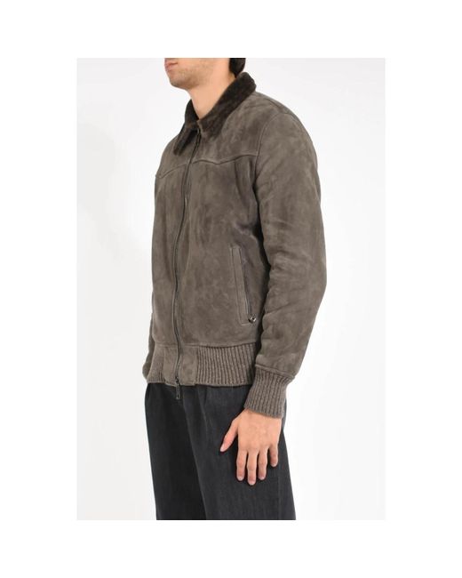 Giorgio Brato Gray Faux Fur & Shearling Jackets for men