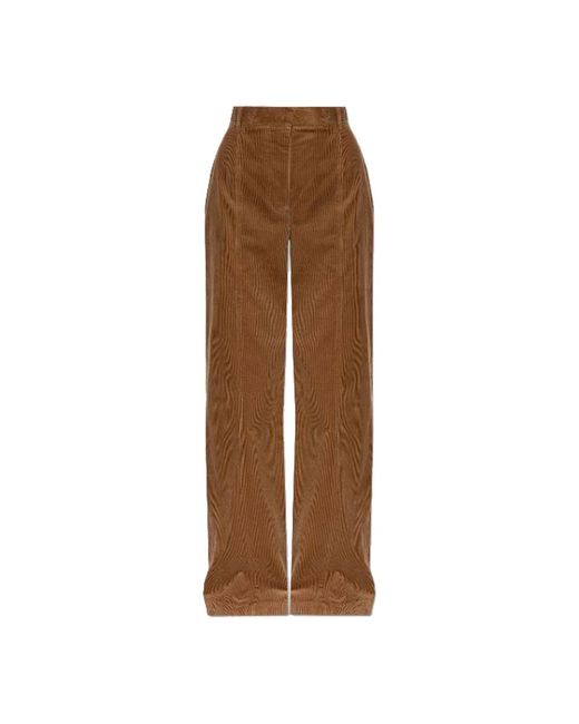 Pantalones de algodón camel para mujer blakely Burberry de color Brown