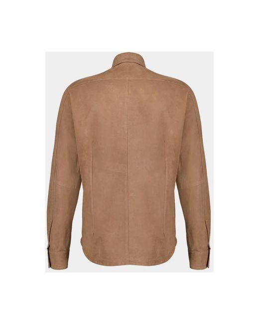 Leather Jackets Boglioli de hombre de color Brown