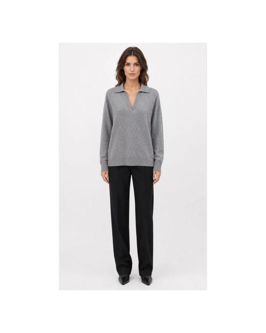 Kangra Gray V-Neck Knitwear