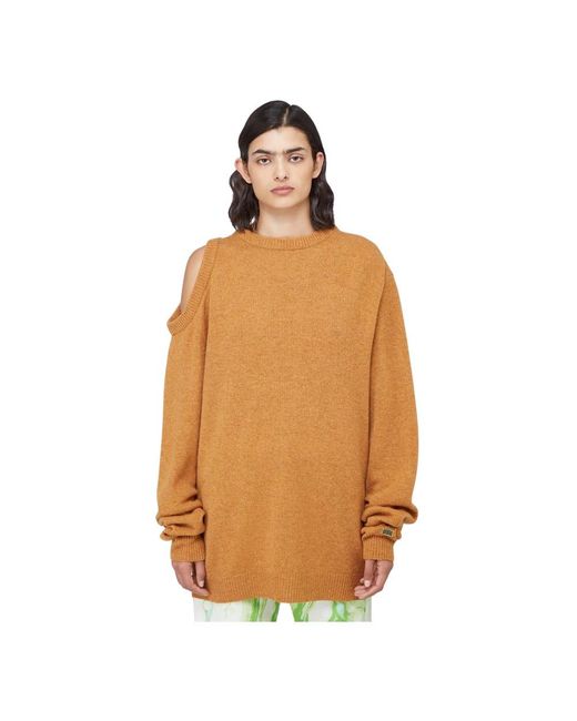 Aries Brown Round-Neck Knitwear