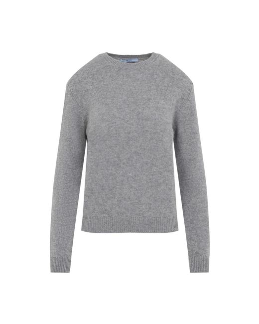 Prada Gray Cashmere Knitwear