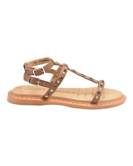 Flat Sandals di Janet & Janet in Brown