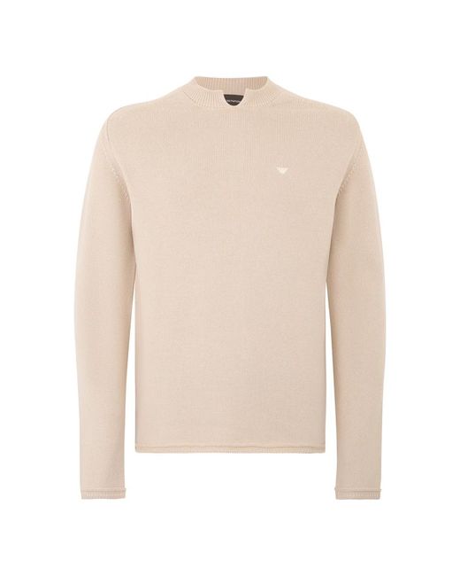 Emporio Armani White Round-Neck Knitwear for men