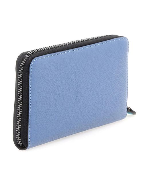 Gabs Accessoires ,Blauw ,Katoen Blauwe Rits Rond Kaarthouder Portemonnee in het Blue