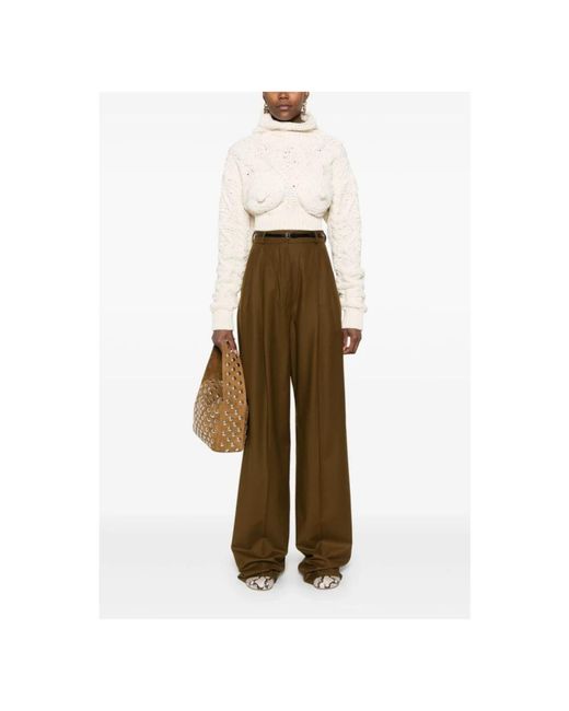 Sportmax Brown Wide Trousers