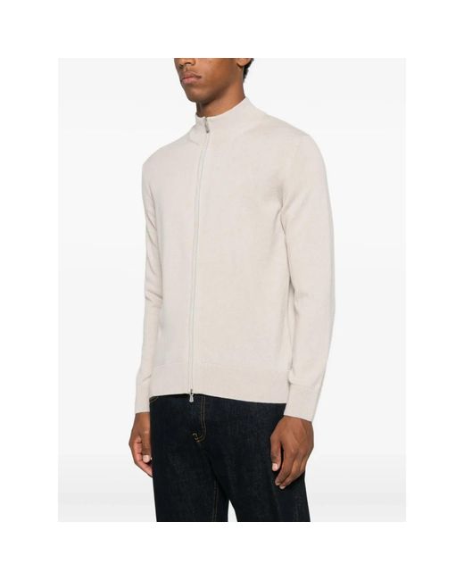 Eleventy White Zip-Throughs for men