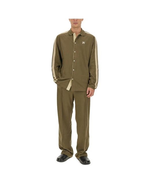 Palm Angels Green Casual Shirts for men