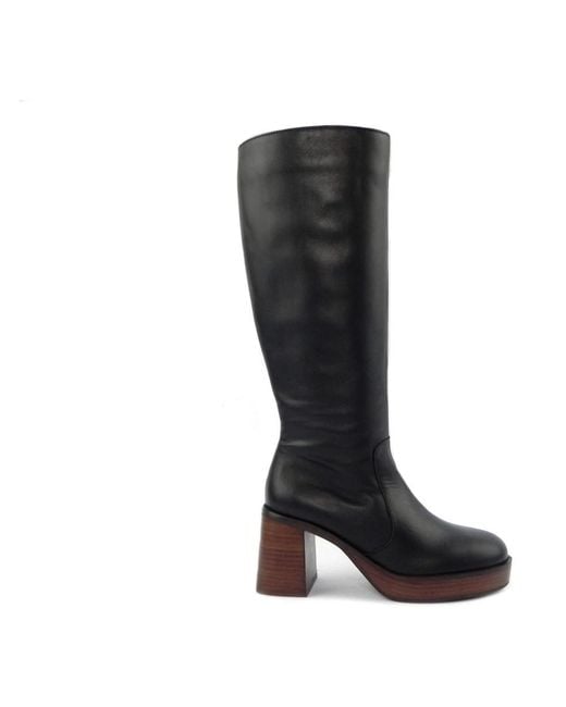 Angel Alarcon Black High Boots