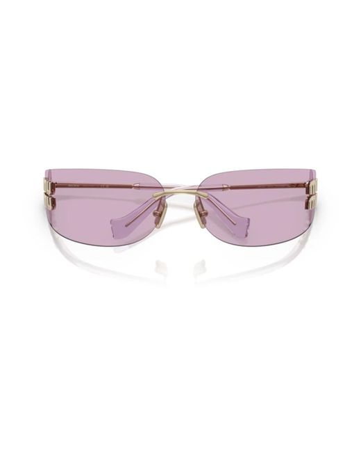Miu Miu Pink Trendige Rechteckige Sonnenbrille Mit Rahmen