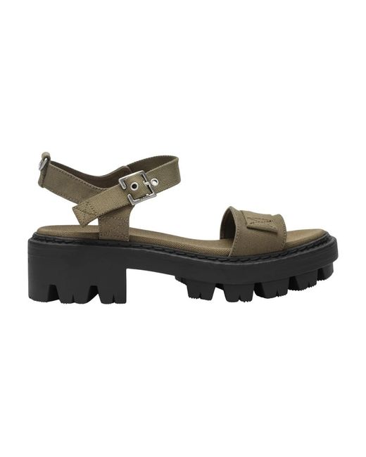 Prada Green Canvas Sandalen