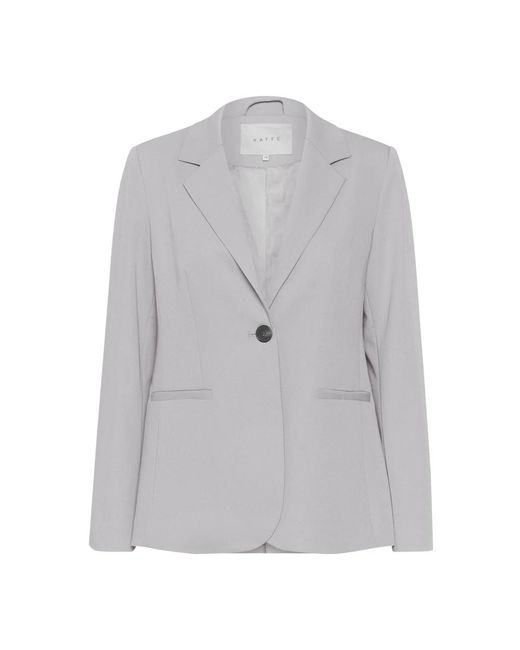 Kaffe Jassen ,Grijs ,Grijze Melange Blazer Met Klassieke Kraag in het Gray