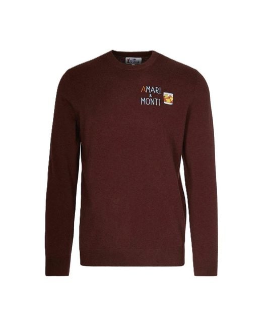 Mc2 Saint Barth Purple Round-Neck Knitwear for men