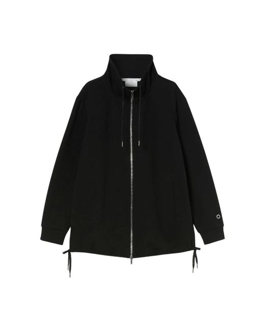 Marina Rinaldi Hoodies & Sweatvesten ,Zwart ,Katoen Panaria Jacket in het Black