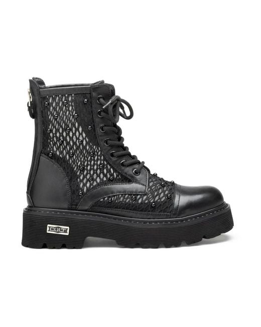 Cult Black Lace-Up Boots
