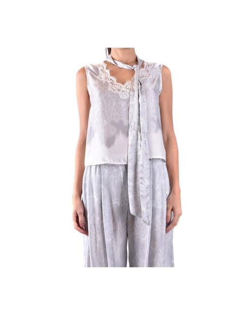 Ermanno Scervino Blue Sleeveless Tops