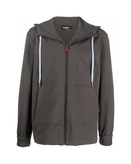 Kiton Gray Zip-Throughs for men