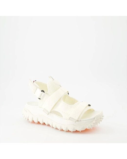 Moncler White Flat Sandals