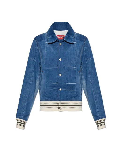 KENZO Vintage-Effect Denim Jacket in het Blue