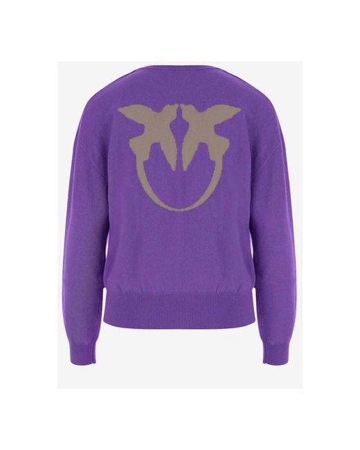 Pinko Purple Round-Neck Knitwear