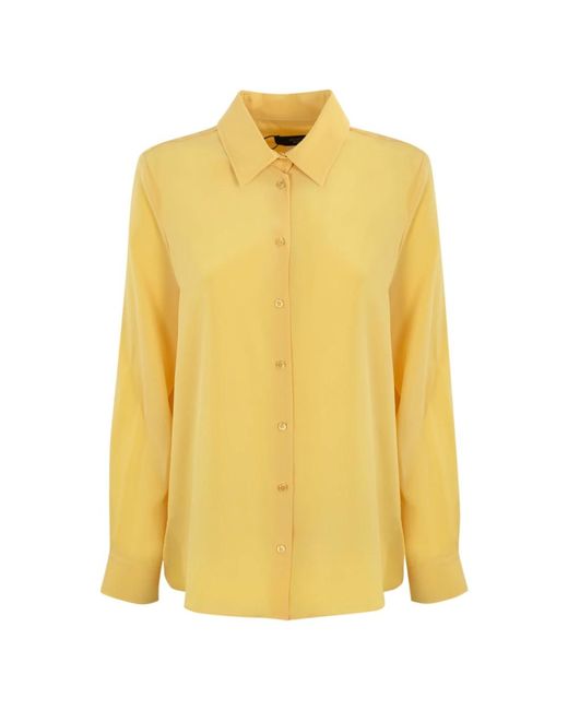Camisa de seda crepe de chine Weekend by Maxmara de color Yellow