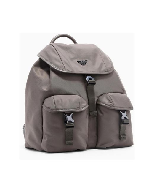 Emporio Armani Gray Backpacks