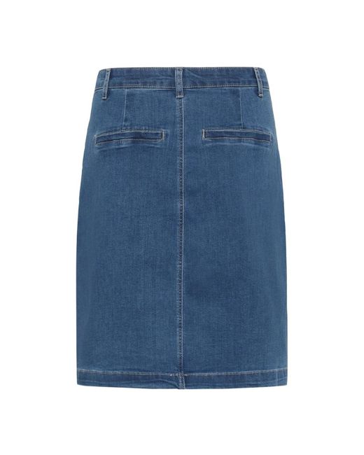 Cream Blue Denim Skirts