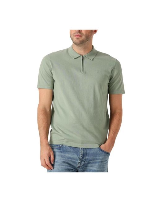 Dstrezzed Tops ,Groen ,Katoen Groene Zip Polo in het Green voor heren