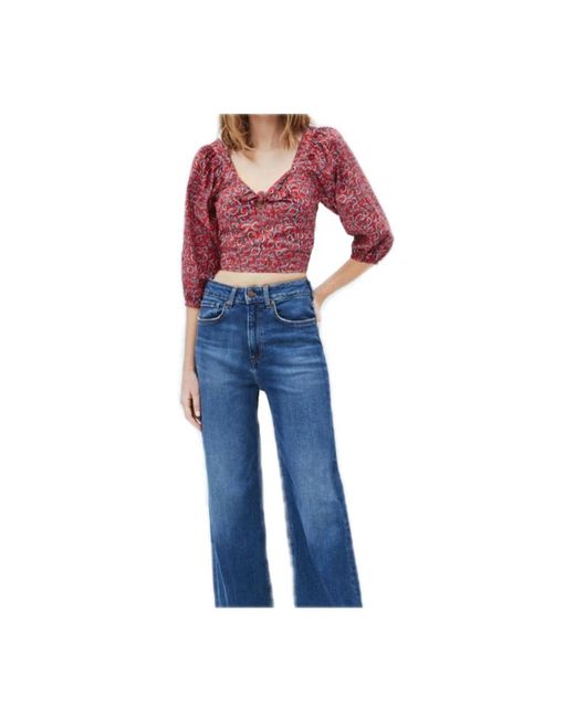 Pepe Jeans Overhemden ,Rood ,Blouses in het Red