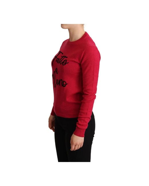 Dolce & Gabbana Red Cashmere Knitwear for men