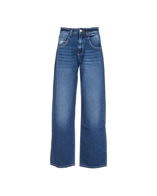 ICON DENIM Blue Weite jeans für frauen