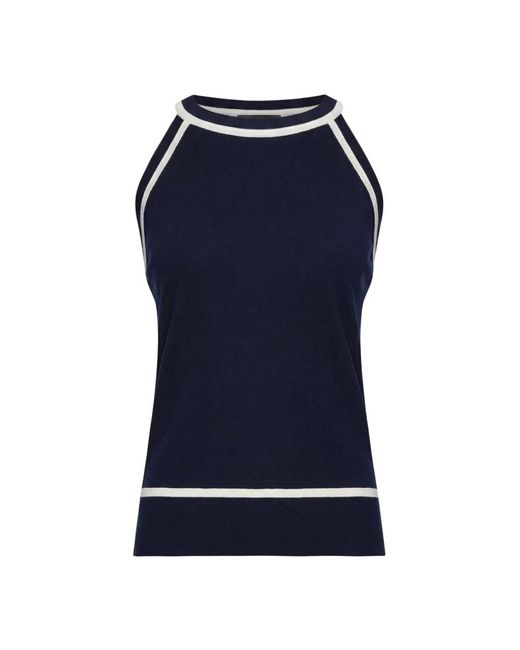 Elena Miro Blue Sleeveless Tops