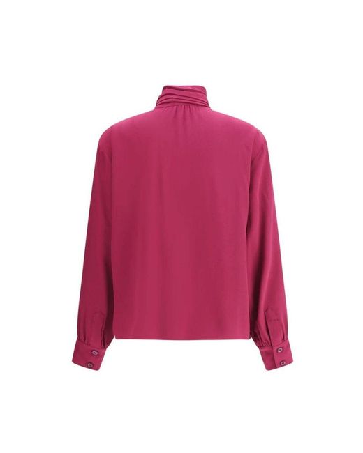 Prada Pink Seidenbluse Mit Sash-Kragen