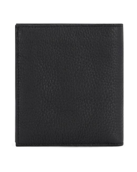 Moorer Accessoires ,Zwart ,Leer Gegreineerde Leren Portemonnee in het Black voor heren