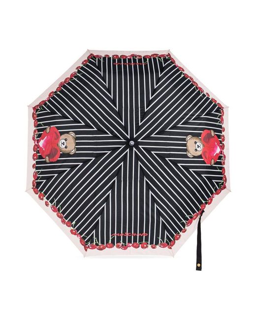 Moschino Accessoires ,Zwart ,Polyester Open & Close Paraplu in het Black