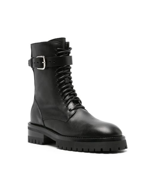 Ann Demeulemeester Black Lace-Up Boots for men
