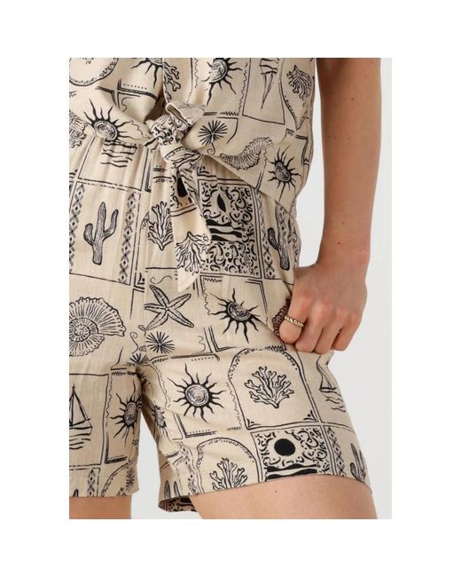 Object Korte Broeken High Waist Shorts Voor De Zomer in het Natural